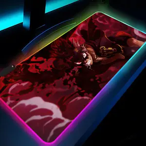 Black C-Clover Anime Mouse Pad Rgb Xxl Laptop Mat Gaming Mousepad Backlit Keyboard Gamer Girl Table Pads Desk