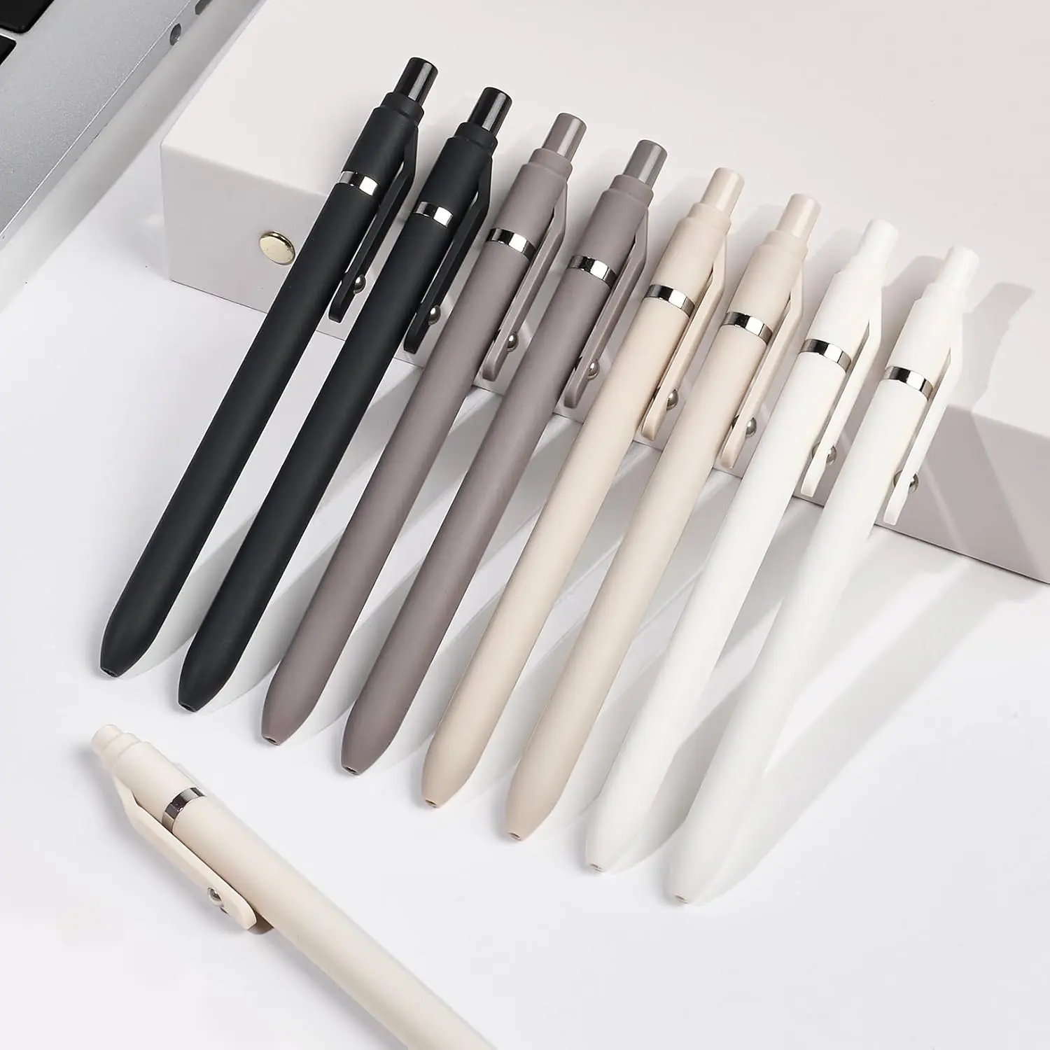 12 Pcs 0.7mm Black Ink Pens, Quick Dry Medium Point | Smooth Writing Pens, Retractable Cute Pens for Journaling Note Taking, Fancy Pen Set Gifts for School Office Women