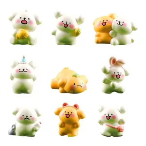 Healing Desktop Small Ornaments Cute Line Dog Office Computer Monitor Workstation Stress Relief Decorations