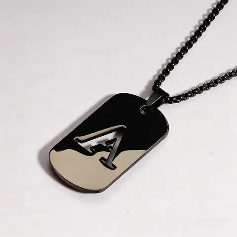 26 Letter Alphabet Necklace Stainless Steel Personalized Jewelry for Women Men