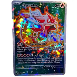Beautiful Gyarados Star Extended Art Frame with Fractal Glass Holo Finish. Standard Size and Poke Back, Ships Protected!