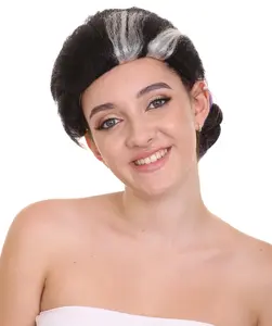 Women's Movie Animation Cosplay Wig for Adult - Grandmother TV/Movie Wigs - Black & Purple Synthetic Super Long Updo Hair for Halloween Costume Party