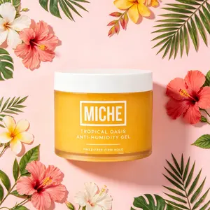 MICHE Beauty Anti-Humidity Hair Gel, Tropical Oasis Firm Hold Frizz Control Gel, Alcohol Free Moisturizing Hair Gel for Curly Coily Wavy Hair, 8.8 oz