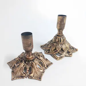 Vintage Bronze Color Cone Candlesticks, Home Decor, Table Centerpiece, Wedding, Party, Fireplace Mantel Decoration, Anniversary, Holiday
