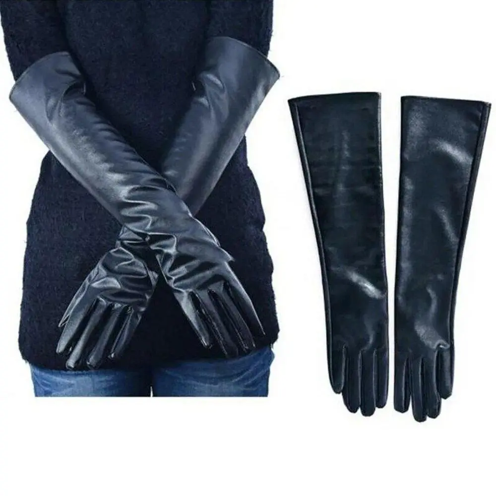 Fashion Women Long Elbow Gloves Soft Evening Party Gloves Ladies Warm Winter Leather Gloves