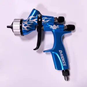 New Devidiss Blue Spray Gun with 1.3mm Nozzle, 600cc Plastic Cup, Automatic Air Sprayer for Car Body Repair Professional Painting Tool