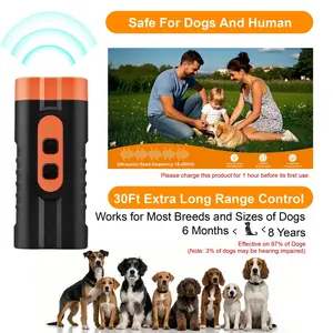 New Upgraded Two-Headed Sonic Dog Repeller Ultrasonic Bark Stopper With Flashlight Portable Pet Deterrent Device