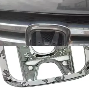 Silver Grille Badge For Honda Sticker 123*99mm Honda Rear Sticker Emblem For Honda ACCORD ORYSSEY FREEDCRV HR-V JADE CITY FIT