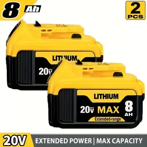 DCB200 8.0Ah Battery Replace for Dewalt 20V Max Battery: 8.0Ah Lithium Batteries Compatible with Dewalt DCB200 Cordless Power Tools
