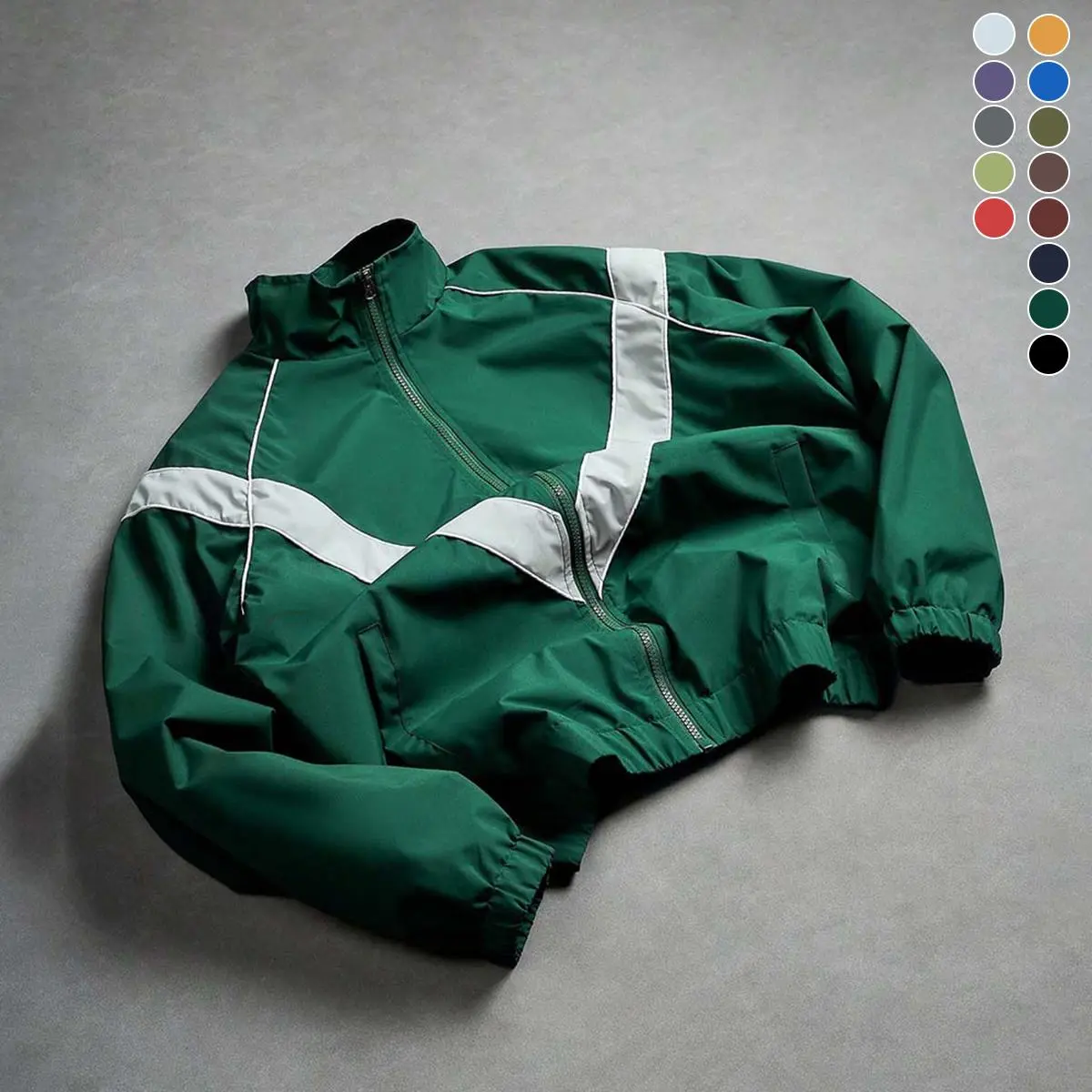 Matching Couples’ Jackets, Color-Block Zip-Up Casual Outerwear for Men and Women, Lightweight Streetwear for Spring and Autumn