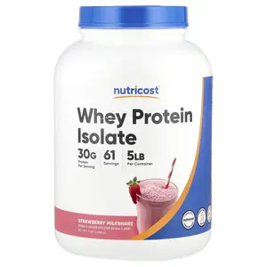 Nutricost Whey Protein Isolate, Strawberry Milkshake, 5 lb (2,268 g) Nutricost Whey Protein Isolate, Strawberry Milkshake, 5 lb (2,268 g)