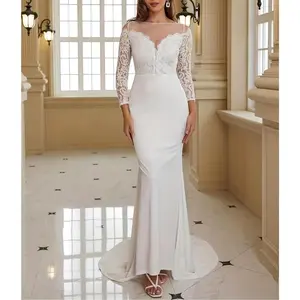 Lace Floor Length Wedding Dress, Elegant Dress For Wedding Party, Women's Clothing,summer outfits,spring outfits,wedding guest dresses Womenswear Workwear wedding dress