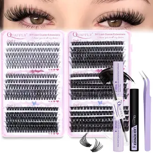 Eyelash Extension Kit, Diy Eyelash Extensions, 1 Set Including 30-100D D Curl Eyelashes & Eyelash Glue & Eyelash Remover & Tweezers, Professional Eye Makeup Accessories, Cosmetic
