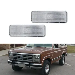 2pcs Clear Lens Front Parking Turn Signal lamps Lights For 1980 1981 1982 1983 1984 1985 1986 Ford Bronco F150 F250 F350,Replace OEM E1TZ13200A, FO2520101
