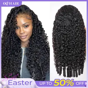 OQ HAIR Full Burmese Curly 13x6 Lace Frontal Glueless Wigs #4 Chocolate Brown Color 220% Density Water Wave Virgin Human Hair Wigs Pre Plucked Natural Hairline