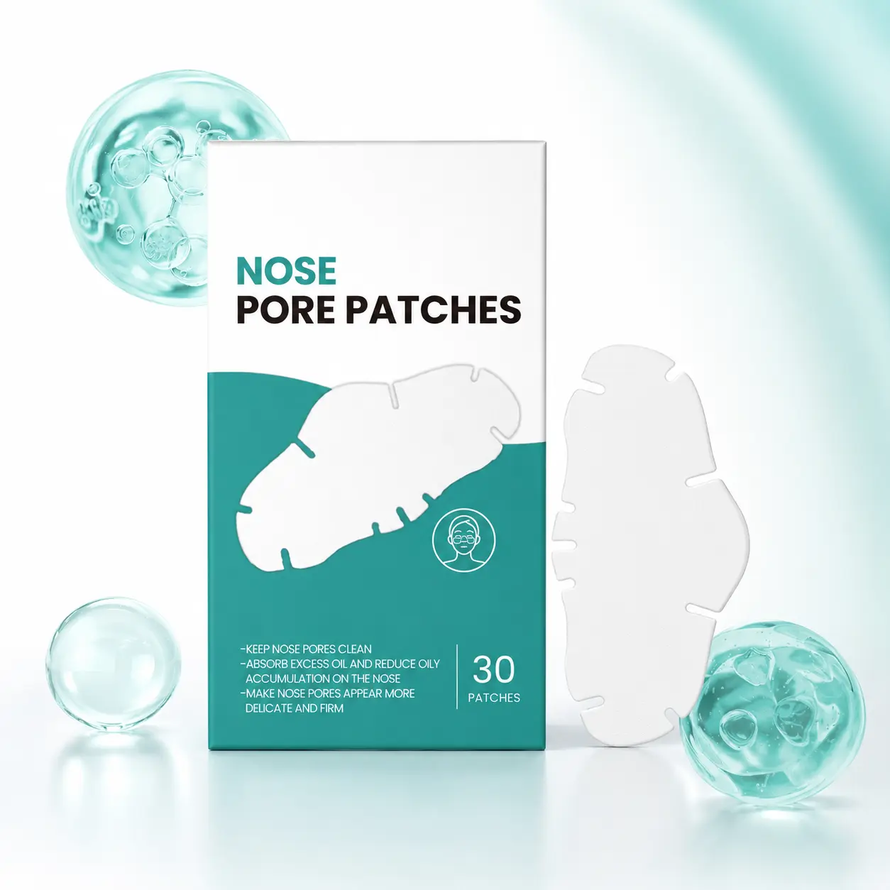 PhotonPeony Hydrocolloid Nose Pore Patches, 30 Count, Oil-Absorbing Pore Care