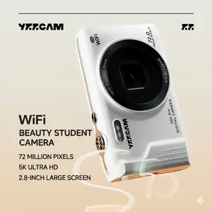 5K Ultra HD 72MP CCD Camera with Free 32GB SD Card | Wi-Fi Transfer to Phone | 2.8-inch Screen | Student-Friendly Beauty Mode Selfie Camera | Campus Compact Camera | Perfect Gift for Female Students for Graduation, Valentine's Day, or Birthdays