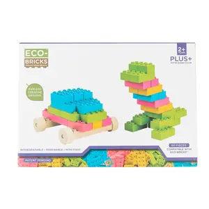Eco-Bricks Plus+ Color Wood Bricks Large Education Set - Sustainable & LEGO® Duplo® Compatible