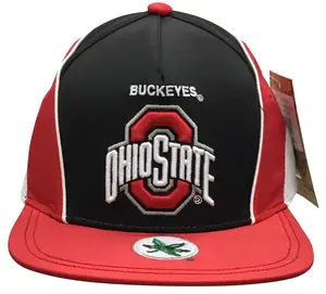 Mitchell & Ness Black/Red NCAA Ohio Buckeyes Freethrow Snapback