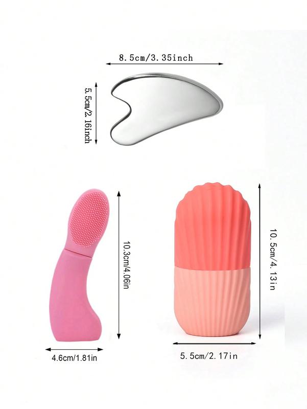 Facial massage ice cube set, including ice roller, blackhead removal tool, scraping board, ice roller to shrink pores, anti-wrinkle, skin massage care tools