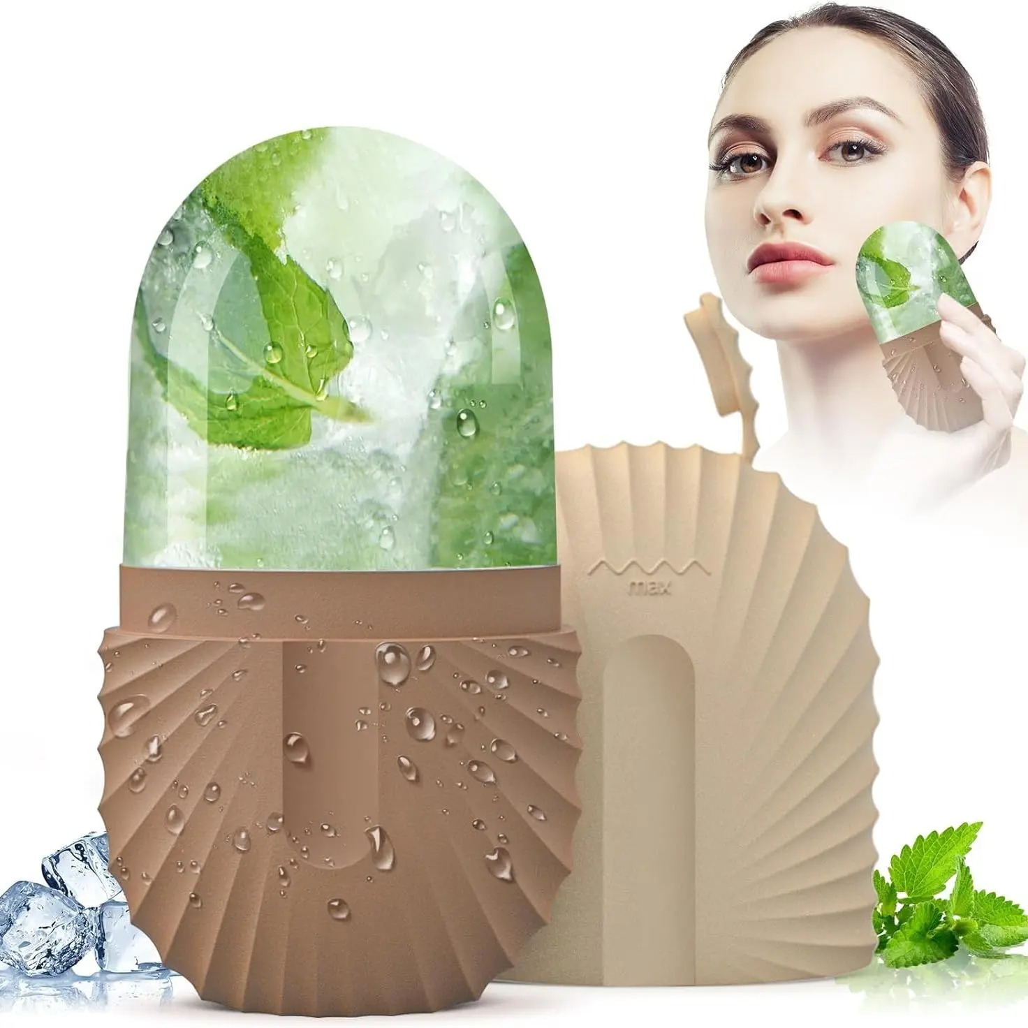 Reusable Face Ice Mold, 1/2/3 Counts Face Ice Roller, Face Massage Tool, Facial Skin Care Tool, Skin Care Tool for Women & Men, Facial Care Tools