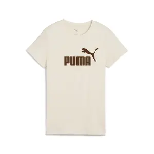 PUMA Womens Essentials No. 1 Logo Crew Neck Short Sleeve Casual Tops Casual - Beige