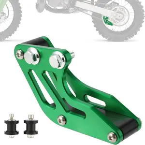 Motorcycle Chain Guard Guide Protector + Chain Roller Wheels CNC Green - Universal for XR CRF KLX SSR TTR SDG 50 70 100 110 125 150 Pit Dirt Bike Smooth Ride Durable Build Precise Fit