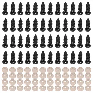 100PCS Plastic Safety Crochet Eyes Bulk with 100PCS Washers for Crochet Crafts (0.24Inch/6mm)