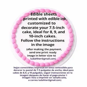 Edible Sheets Printed with Edible Ink for 7.5-inch Cakes Ideal for 8 9 and 10-inch Cakes Personalized Decorations for Birthdays and Parties