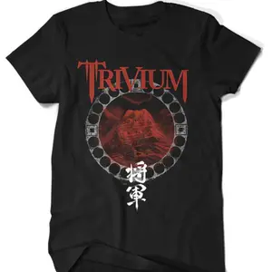 Rare Trivium Band Shogun Album Black T-shirt Cotton Top Fabric