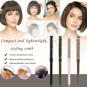 Small Round Hair Dryer Brush for Curling, Barrel Design, Soft Bristles for Voluminous Styling, Unisex, Suitable for Short Hair, Bangs, Root Lifting, Curls & Straight Hair—#Black/#Green/#Pink/#Brown Round Brush, Perfect New Year Gift