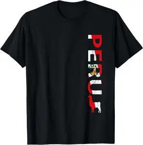 100%cotton Peru Shirt - Peruvian Llama Flag Men Women Kids Soccer Shirt T-Shirt Graphic Tees
