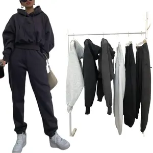 Hoodie with Jogger Set Thick Tracksuit Women Sweatsuit 2 Piece Casual Outfit