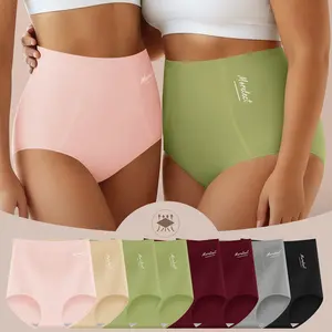 MORELECT 4/6/8 pack Women's High Waist Cotton Panties, Stylish Minimalist Letter Logo Detail, Soft Breathable Lightweight, Everyday Summer Briefs.