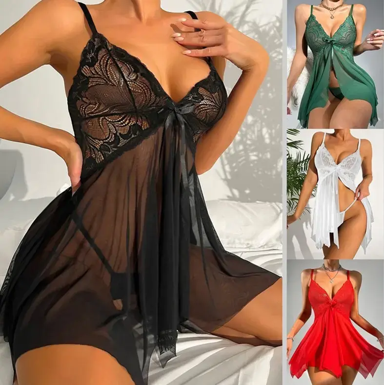 Womens gifts Lingerie for Women Lace Sleepwear Sexy nightie gift for Womens Wife Couple Plus Size Nightgown