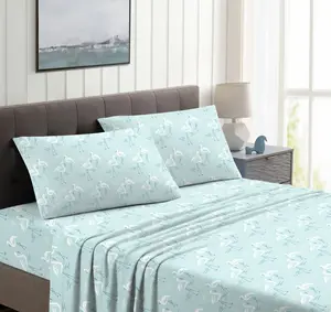 Coastal Print Microfiber 4 Pc Sheet Sets
