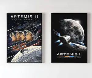 No Frame - Artemis II NASA Poster 2026, Moon Mission Rocket Launch Print Poster, Space Exploration Wall Art Poster