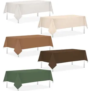54 x 108 Inch Woodland Themed Tablecloths 5Pcs Forest Brown Sage Green Plastic Table Covers for Woodland Baby Shower Decorations