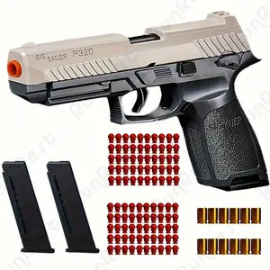 Soft Bullet Gun Toy Pistol With 100 Bullets, 12 Shells, And 2 Mazines New Toy Gun Pistol Hollow Hanging Machine, Toy Foam Blaster, Outdoor Sports Shooting Game,Halloween And Christmas Holiday Gifts