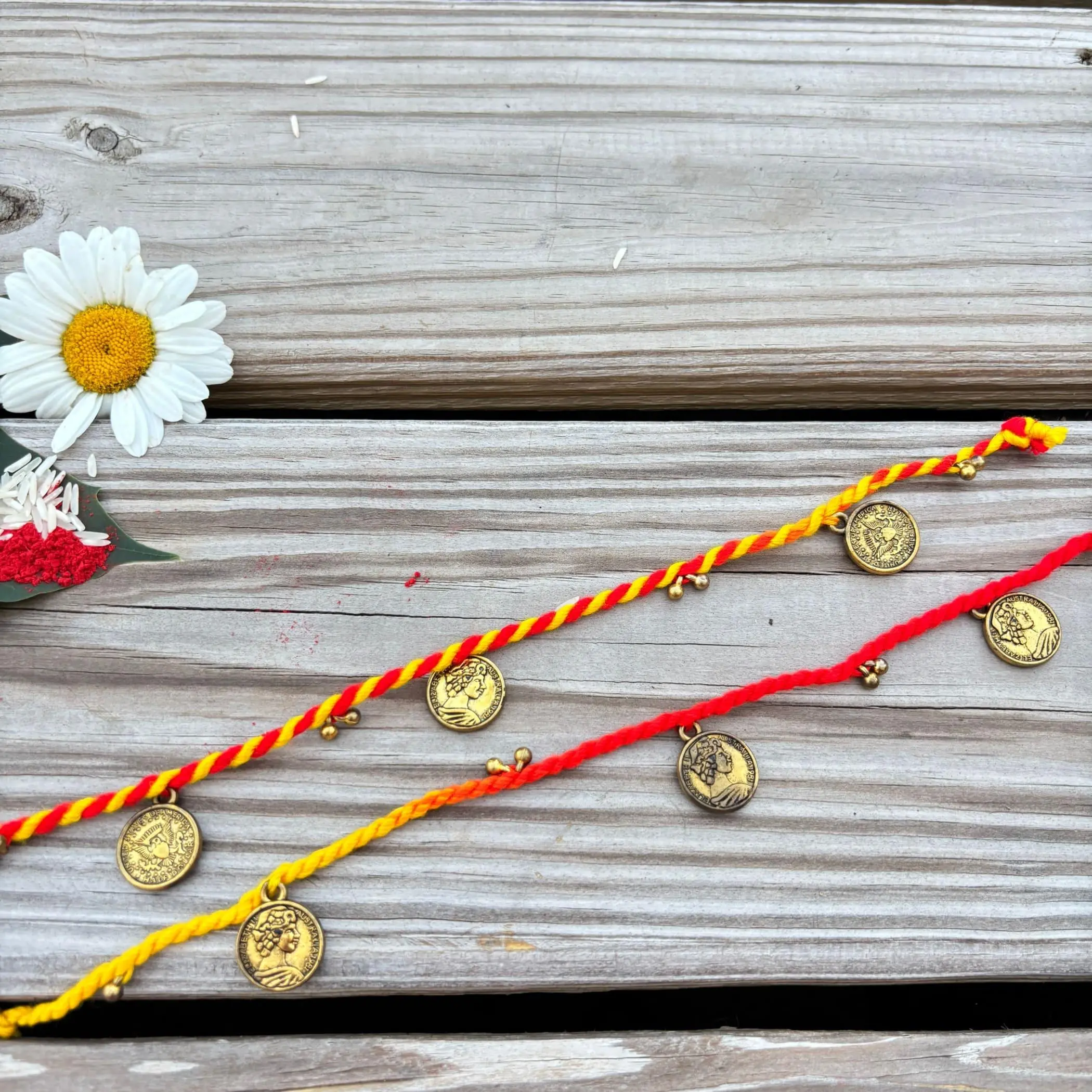 Sacred Golden Pendent Rakhi | Handmade Bracelet & Card for Raksha Bandhan | Cherished Gift Set for Brother or Sister 🎁✨