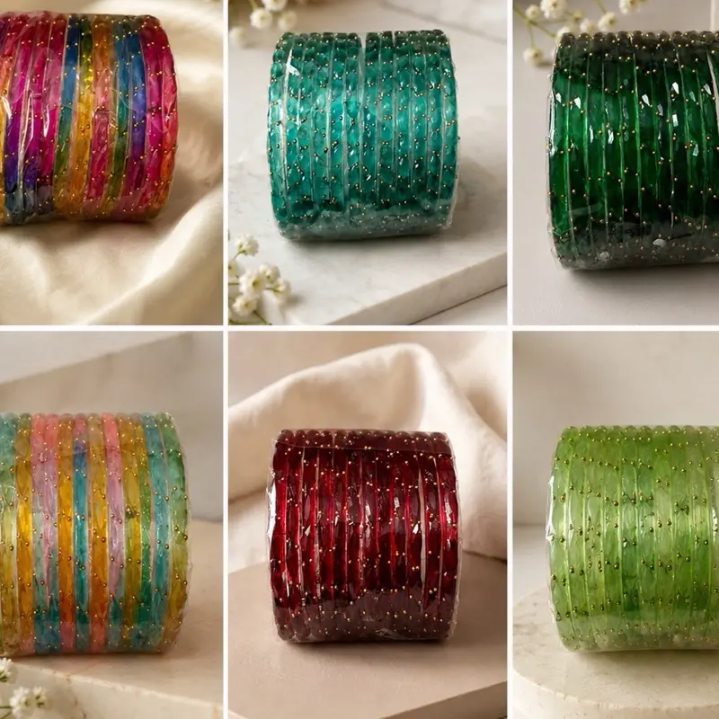 NAINA RAINDROP GLASS BANGLES (12pcs) NAINA RAINDROP GLASS BANGLES (12pcs)