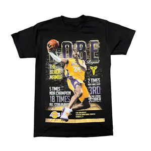 Kobe Cover Graphic Tee, Y2K Rap Streetwear T-Shirt, Unisex Crew Neck, Vintage Hip-Hop Graphic, Sports Style, Casual Cotton Fit