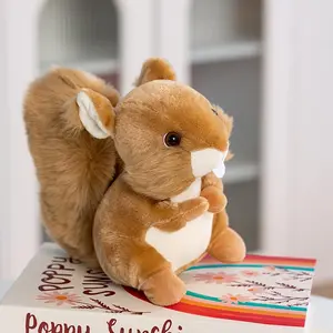 22cm/8.66in Simulated Squirrel Plush Toys Cute Cartoon Squirrel Stuffed Animal Plush Doll Emotional Partner Room Decoration The Best Gift for Animal Lovers Birthday And Holiday Gifts for Girls And Boys Easter Valentine's Day Gift