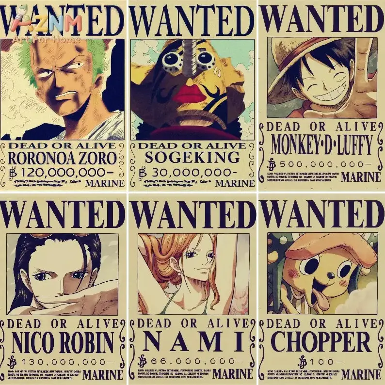 1Piece Bounty Poster Wall Art, Vintage Anime Home Decor Painting Unframed HD Print Home Office Decor Unique Trendy Christmas Gift