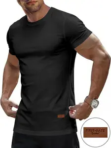 Men's Summer Sporty T-Shirt, Breathable Quick-Dry Fitted Short Sleeve, Gym Running Training Elastic Top, Loose-Fitting Long Clothing, Fitness Activewear, Gym Workout Shirt, Gym Workout Tops, Gym Sweatwear