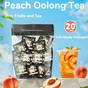 Peach Oolong Tea Gift Set,20 Individually Wrapped Bags, Premium Loose Leaf with Real Dried Peach Pieces, Sweet Fruity Aroma, Antioxidant & Refreshing