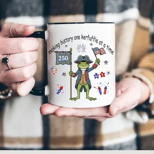 Funny Frog Patriotic 250th Mug - 250 Anniversary Mug -Patriotic Frog Mug, Funny July 4th Cup