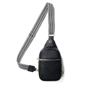 Vintage Leather Sling Bag – Crossbody Chest Pack with USB Port for Men & Women, Ideal for Casual Travel or Urban Style