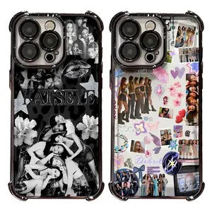 Hot KATSEYE Artistic Painting Transparent Phone Cases For iPhone 17 16 15 14 13 12 11 Promax Pro Air Plus Shockproof Cover Black TPU Casing Protection Best Gifts For Fans Valentine Christmas Birthday Halloween