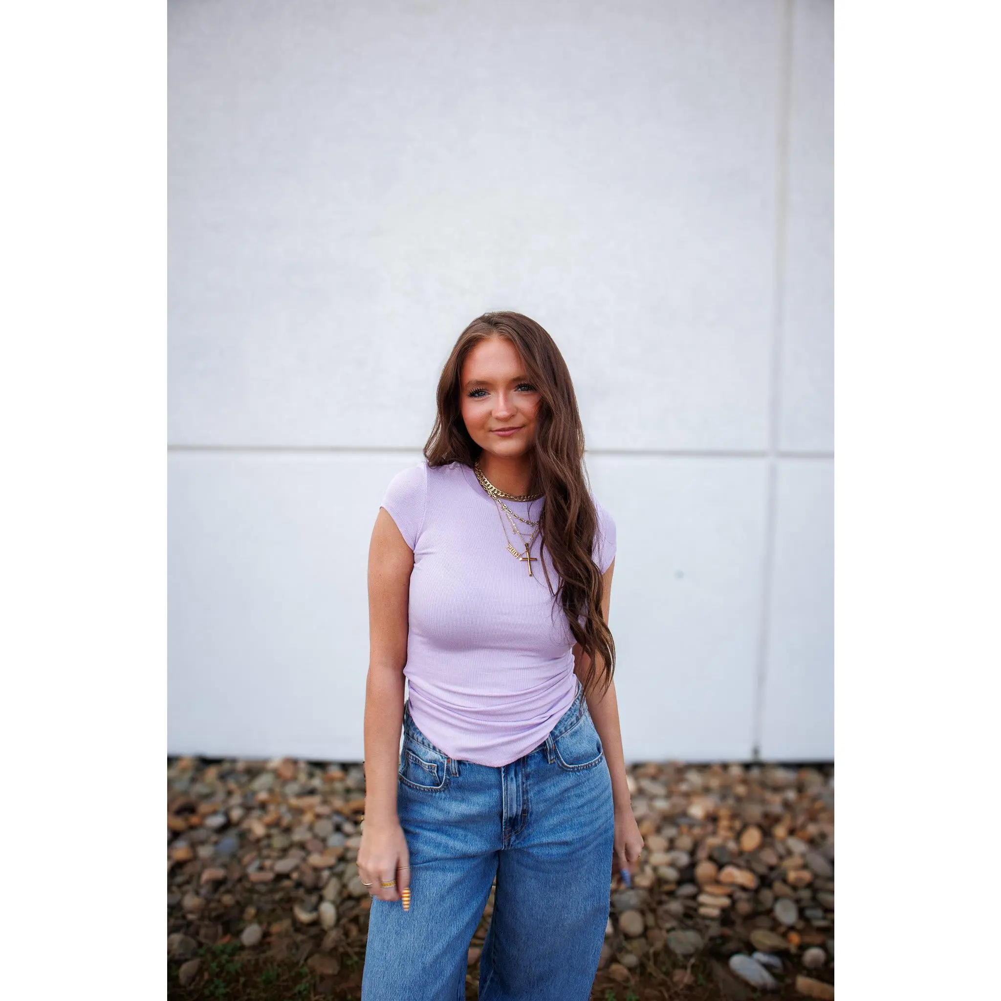Signature Fit Ribbed Tee - LILAC